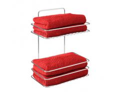 Metaltex Reflex - Toallero repisa cromado para baño (2 repisas, 26 x 16 x 35 cm)