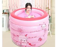 BTJC Inflable adulto plegable baño tina bañera barril bañera baño inflable bañera plástico grueso cañón cañón baño , Pink
