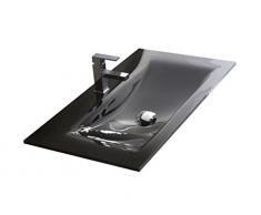 Pamplona 119760 - Lavabo de cristal, ancho 70 cm, color negro
