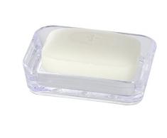 Wenko 20301100 - Jabonera (plástico, 12 x 3 x 9 cm), transparente