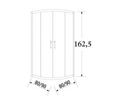 Hiedra vidrio corta y gruesa 162cm altura de cabina de ducha angular 80x80cm cabina