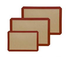 Annstory Conjunto de 3 Láminas de Horno de Silicona Antiadherente - Tapete para Hornear para Galletas Masas Merengues Macarrons - Color Resistente al Calor, Estéril y de Grado Alimenticio - Fácil Limpieza