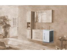 Lavabo base armario Lugano/supletoria puerta abatible (frente) Color: blanco, color (estructura): pino-Antracita