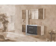 Lavabo mueble para fregadero de Lugano/Como color (front): pino antracita, color (estructura): blanco brillante
