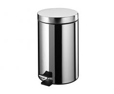 Bisk Cubo De Basura Con Pedal Basic 5 L cromo