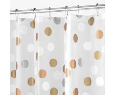 InterDesign - Gilly Dot - Cortina para ducha - 183 x 183 cm - Metálico