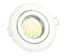 Set de blanco focos empotrables LED de 5 W y 450 lúmenes, luz blanca cálida Lámpara Foco Spot Foco empotrable gu10 230 V Ø100 mm