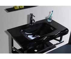 Mueble baño cristal completo de lavabo espejo L80