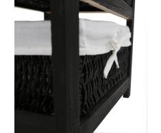 Premier Housewares - Cajonera de madera con 3 cestos de mimbre (63 x 40 x 32 cm), color negro