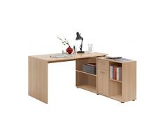FMD 353-001 Lex - Mesa escritorio para esquina con estantería (escritorio de 136 x 75 x 68 cm, estantería de 137 x 71 x 33 cm)