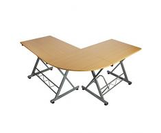 L-Forma Ángulo de Escritorio Mesa de ordenador esquina (Bronceado)