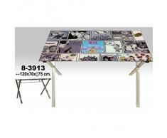 NUEVO HOGAR - Mesa escritorio nuevo hogar metal cromado sobre de cristal 120 x 70 x 75 cm. cristal 8mm. - 83913