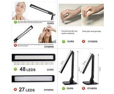 Lámpara de escritorio plegable LG-DL01 LED Ledgle Lámparas de mesa con control táctil (Estudio/Lectura/Relajación/hora de acostarse), 5 niveles de regulación (4 Modos de iluminación, Brazo flexible, Auto apagado de 1h, Puerto