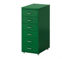 IKEA HELMER cajones cajonera con ruedas de acero - 6 schu balden - dimensiones 28 x 43 x 69 cm - verde