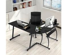 Ordenador escritorio fanilife moderno en forma de L para esquina escritorio de ordenador PC Latop estudio mesa estación de trabajo madera estilo grandes juegos de mesa para oficina en casa