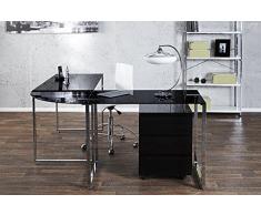 Invicta Interior 18835 Studio – Escritorio esquinero Cristal, Negro
