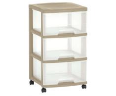 Allibert 212433 Eify - Cajonera de polipropileno (3 cajones, 20 L), color topo