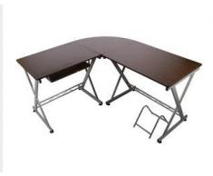 L-Forma Ángulo de Escritorio Mesa de ordenador esquina (Café oscuro)
