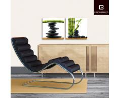 Eurographics DG-DT4085 - Cristal con póster decorativo, diseño de piedras negras y bambú (30 x 30 cm)