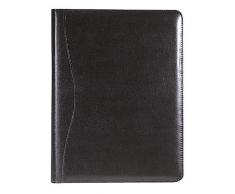 Solveig - Carpeta para conferencias (320 x 250 mm, compartimentos múltiples, cierre con cremallera), color negro