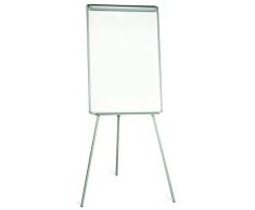 Bi-Office Pizarra Blanca con Caballete de Trípode Basic, 70 x 100 cm, Rotafolios con Marco Gris, con Bandeja y Clip Ajustable para Bloques