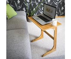 Relaxdays bambú bandeja mesa (62,5 x 60 x 40 cm) ordenador portátil escritorio portátil mesa de café de madera función atril