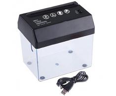 Portable Mini USB / batería eléctrica Powered cortador de destructora de papel con abridor de cartas para el hogar oficina