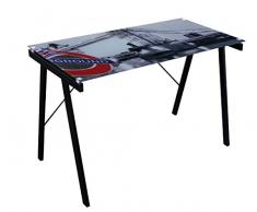 PROFER HOME - Mesa Ordenador Cristal-Acero Profer Home 113X58X73C