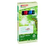 Edding marcadores rotafolio 32 EcoLine, recargables; 1-5 mm, negro / rojo / azul / verde