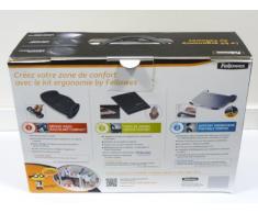 Fellowes 9284601 - Lote de accesorios ergonómicos para la oficina (reposapiés, alfombrilla con reposamuñecas, atril para el teclado)