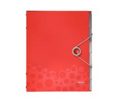 Leitz - Carpeta archivadora con separadores A4 con elástico color rojo