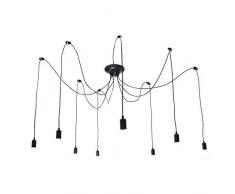 Lightess Lámpara Vintage Lámpara de Techo Lámpara de Araña Industrial Lámpara de Vendimia Múltiple DIY Cepillado E27 (8 Interfaces)