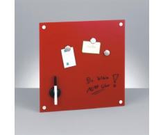 Zeller-Present - Pizarra magnética de cristal (40 x 40 cm), color rojo