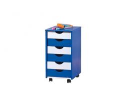 Link 40100660 ABC Beppo - Cajonera con ruedas, color azul y blanco