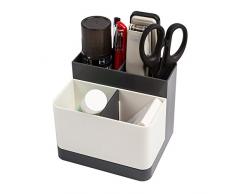 Organizador de escritorio para suministros de oficina multifución caja de almacenaje contenedor de lapices accesorios de escritorio hogar oficina (Gris oscuro)