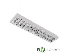 RA-158-D-E(B)- cuadrícula lámpara, luminaria fluorescente, luz, lámpara de techo 1 x 58 W con doble parabólica cuadrícula (BAP) y balastro electrónico