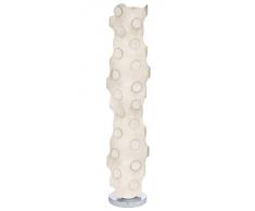 Eglo 91899 Terrata - Lámpara de pie (acero cromado, pantalla Cocoon, 2 bombillas E27, 60 W, 115 x 25 cm), color blanco