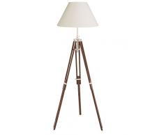 nauticalmart Soporte de madera vintage trípode regulable de lámpara de pie con trípode, diseño náutico