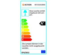Action lámpara de pared, 1 x 1-lámpara de techo LED Veneta/4, 5 W, 8 x 4 x 8 cm, 3000 K, 360 lm, eficiencia energética de clase a + con interruptor, cromo 487101010000