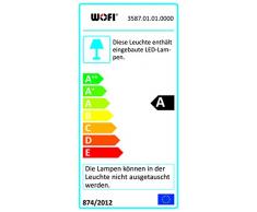 WOFI lámpara de pie, 1 x 1-lámpara de techo LED Galax/21 W, 20 x 124 x 20 cm, 3000 K, 1860 lm, eficiencia energética de clase A 3-niveles-touch-interruptor de efecto estrella, cromo 3587,01,01,0000