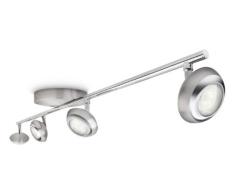Philips myLiving Sepia - Barra de focos, LED, 4 luces, IP20, luz blanca cálida, 15000 h, color gris