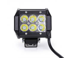 Rupse 18W Lámpara Trabajo 6000-6500 k Led Faros Coche Moto Lámpara Foco Para Trabajo Lámpara de trabajo Foco proyector Led Faro de Trabajo Luz Auto para Coche Moto Atv/Jeep/Boat/Suv/Truck/Car