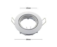 1x National Electronics GU10 7W 60° blanco cálido | Kit de ahorro con anillos de montaje ajustable | marco de montaje orientable | luminaria empotrada foco empotrable