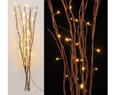 Set de 5 rama con luz, 40 LED, luz blanca cálida, 110 cm, para Navidad, color marrón