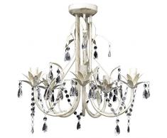 Lámpara colgante de cristal de techo Araña elegante 5 portalámparas