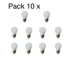 V¡V!LED 10-234-27-420 - Pack de 10 bombillas LED esféricas, 4 W, casquillo E27, luz neutra, 4200º K