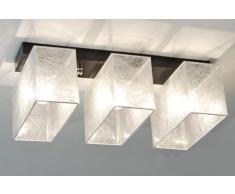 Lámpara de techo (E27, LED Athen 8), diseño retro, Holzfarbe- NUSS, Sockel: 50cmx10cm Schirm: H24cm B10cm L12cm