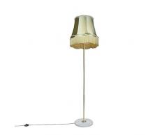 QAZQA Retro/Vintage Lámpara de pie KASO latón con pantalla GRANNY 45cm verde Metal / Piedra / cemento / Textil / Redonda Adecuado para LED E27 Max. 1 x 60 Watt