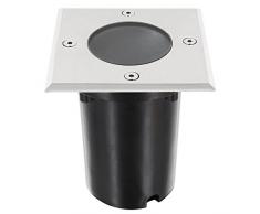 HAVA - Focos empotrables para suelo (para exterior, GU10, IP65, rectangular, acero inoxidable, cristal, hasta 1000 kg)