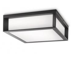 Philips Ecomoods Skies - Lámpara para pared o techo, iluminación exterior, incluye 2 bombillas, casquillo gordo E27